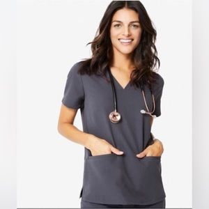 FIGS Charcoal Casma Scrub Top - XS